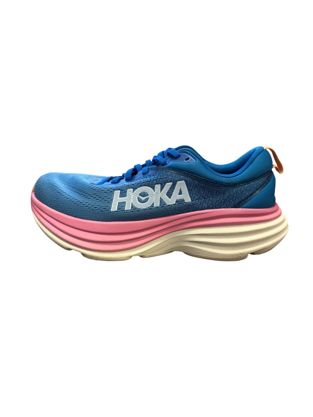 Hoka Women's Bondi 8 Blue, Pink,  and Orange Shoe Sneakers Women’s size 7.5